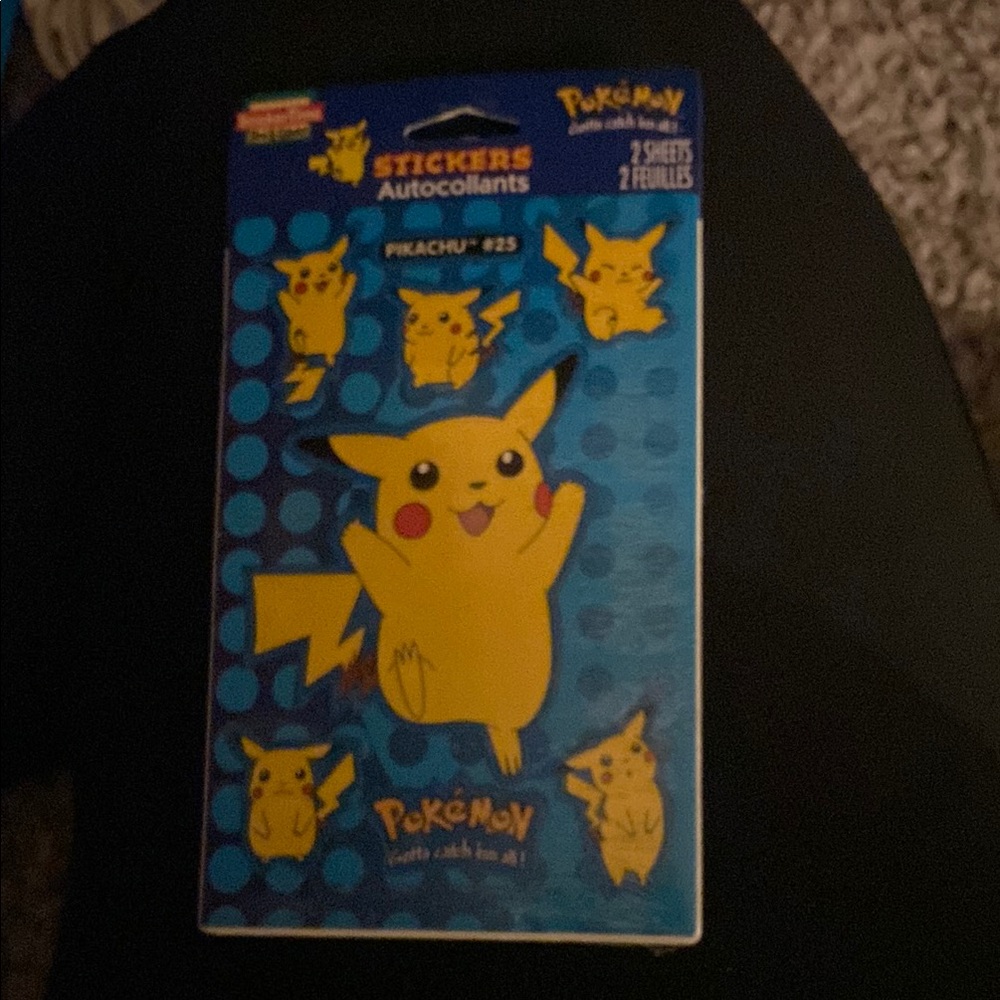 Pokemon Yellow Pikachu Sticker Sheet